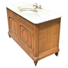 Used Traditional Carved Wooden Single Sink Vanity