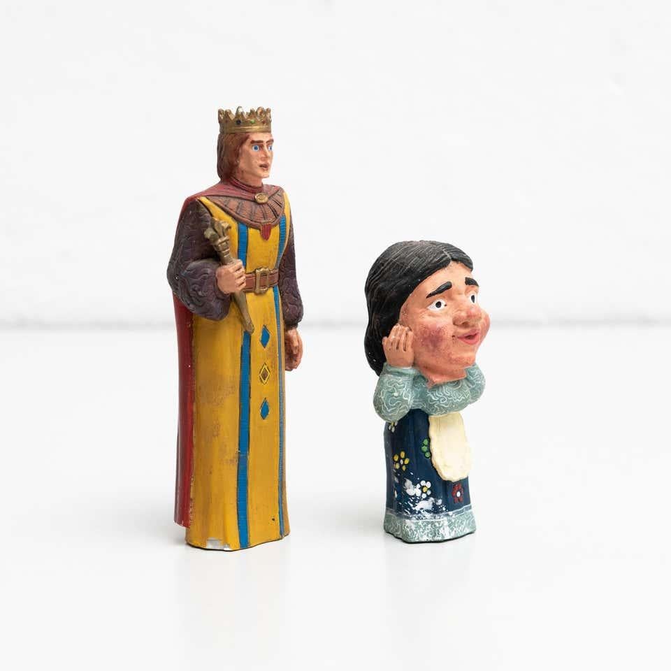 20th Century Vintage Traditional Catalan Hand-Painted Wooden Figures For Sale