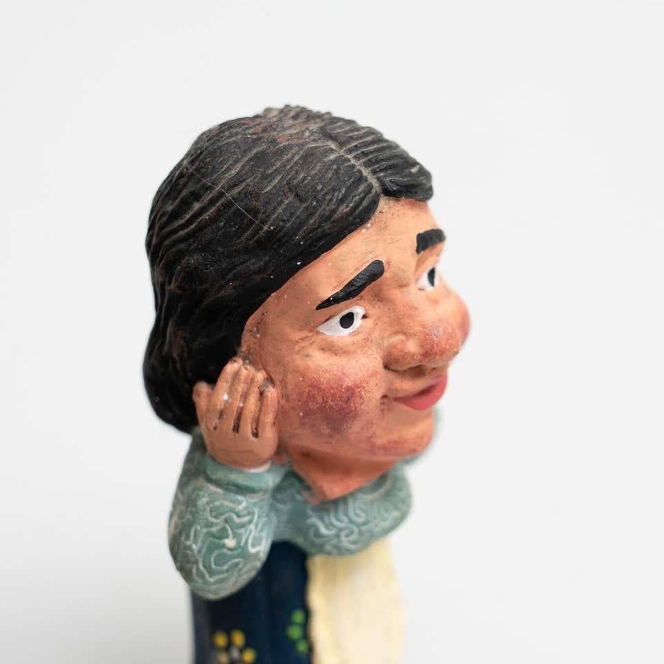 Vintage Traditional Catalan Hand-Painted Wooden Figures For Sale 1