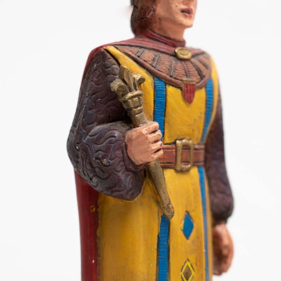 Vintage Traditional Catalan Hand-Painted Wooden Figures For Sale 3