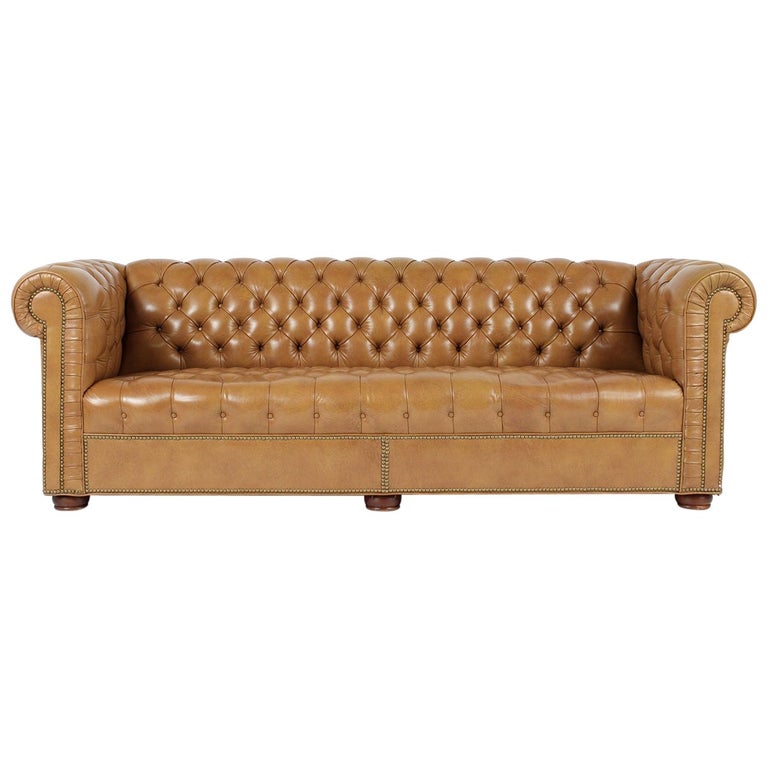 Vintage Traditional Chesterfield Leather Sofa For Sale At 1stdibs