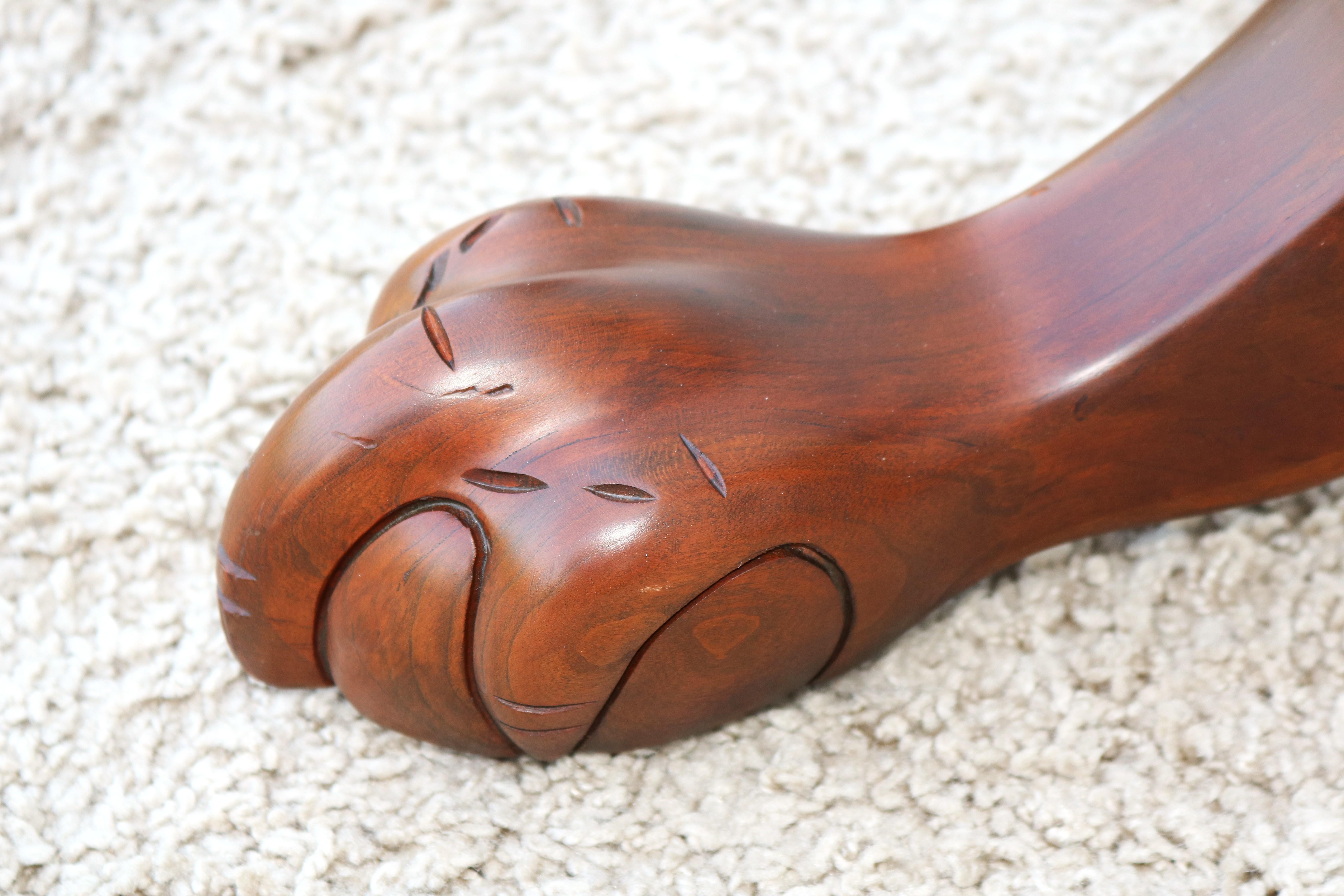 Vintage Traditional Freestanding Coat Rack in Solid Mahogany Wood, Solid Brass For Sale 4