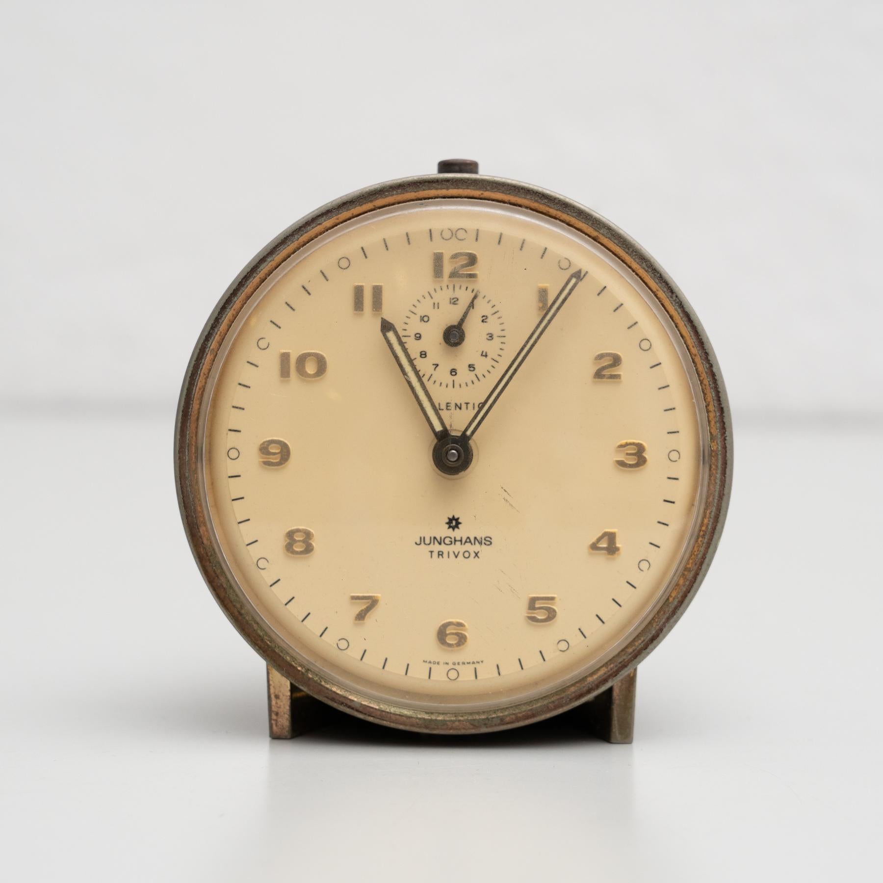 Metal Vintage Traditional German Alarm Clock, circa 1960 For Sale