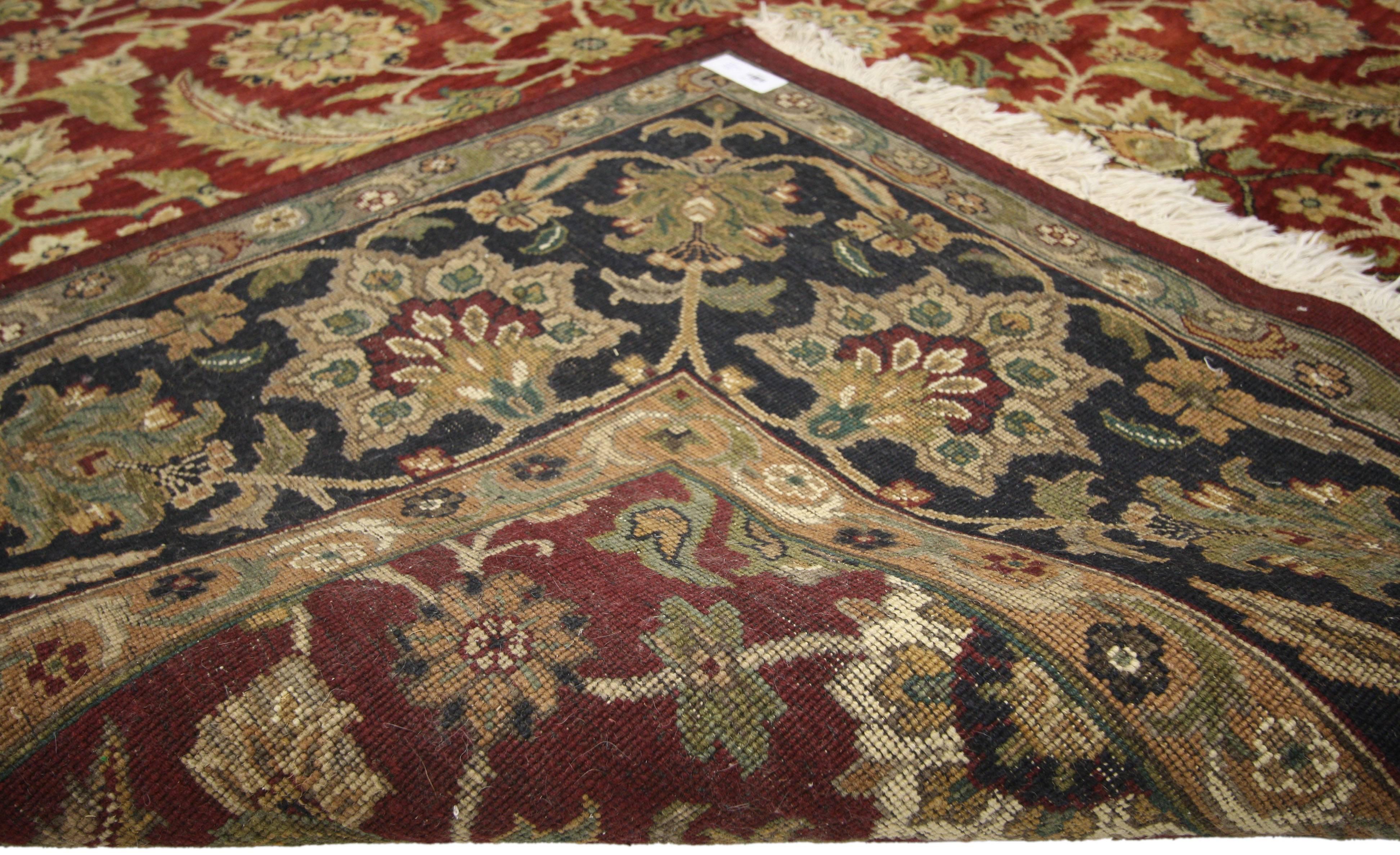 Tudor Vintage Traditional Indian Area Rug with Persian Design and Manor House Style For Sale