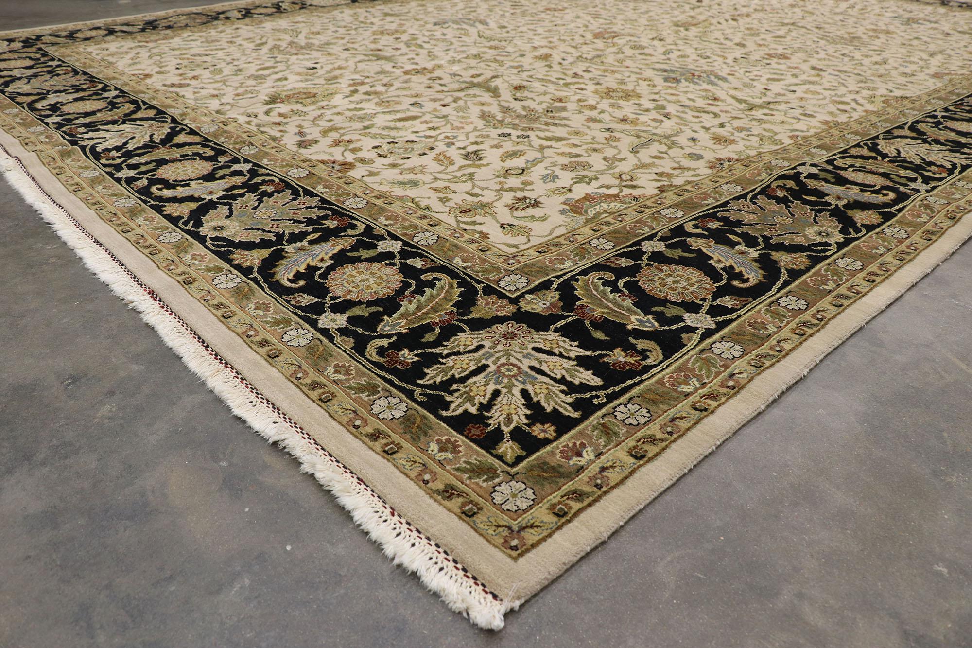 Hand-Knotted Vintage Traditional Indian Palace Size Rug with Colonial Style For Sale