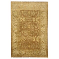 Retro Traditional Indian Rug with Warm, Russian Dachas Home Style