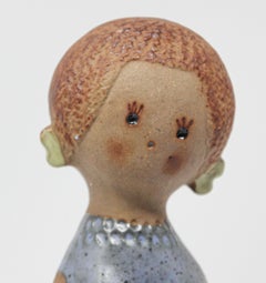 Vintage Traditional Japanese Young Woman Ceramic Sculpture