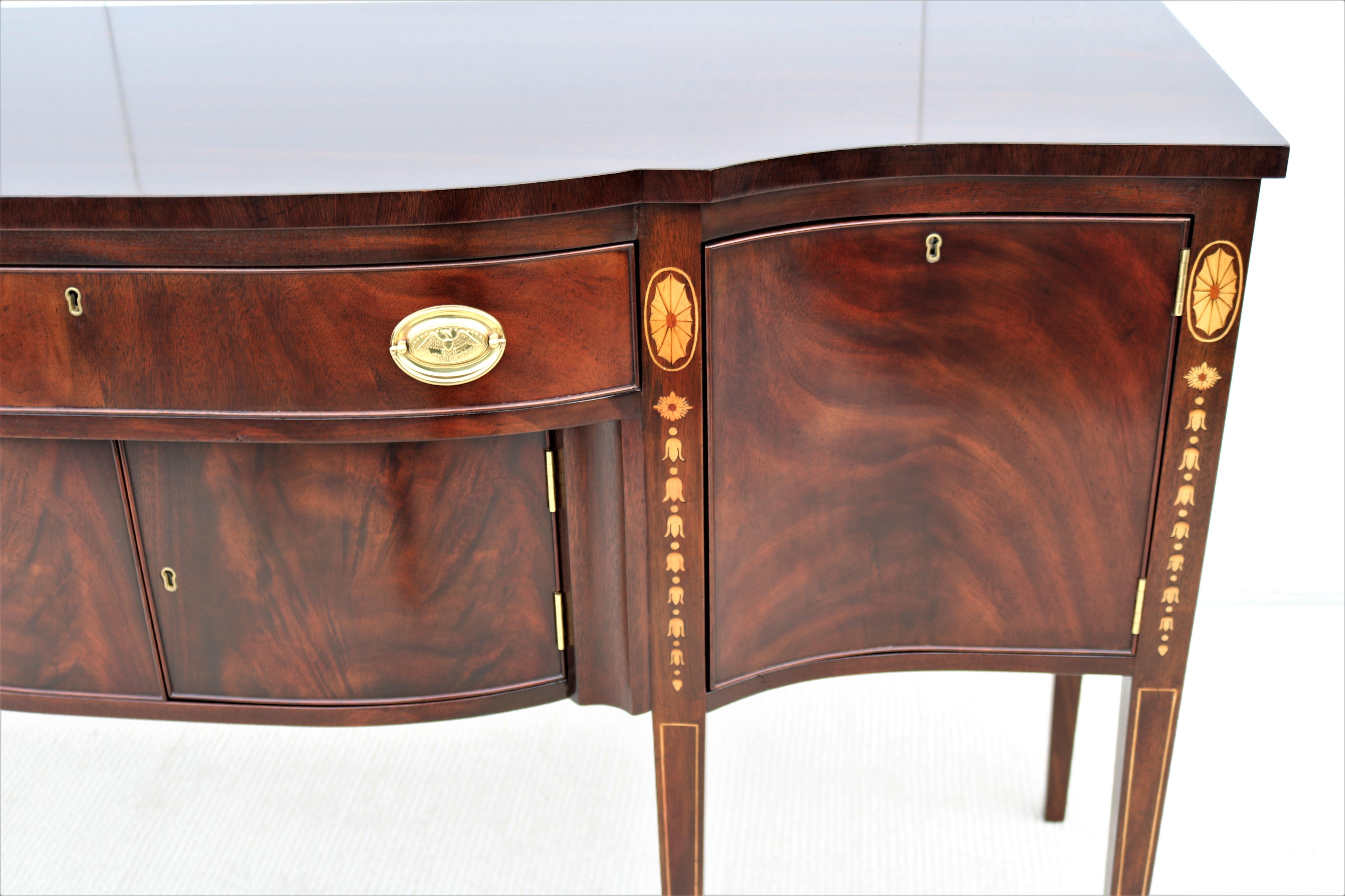 Vintage Traditional Kittinger Furniture Mahogany Sheraton Sideboard Cabinet For Sale 6