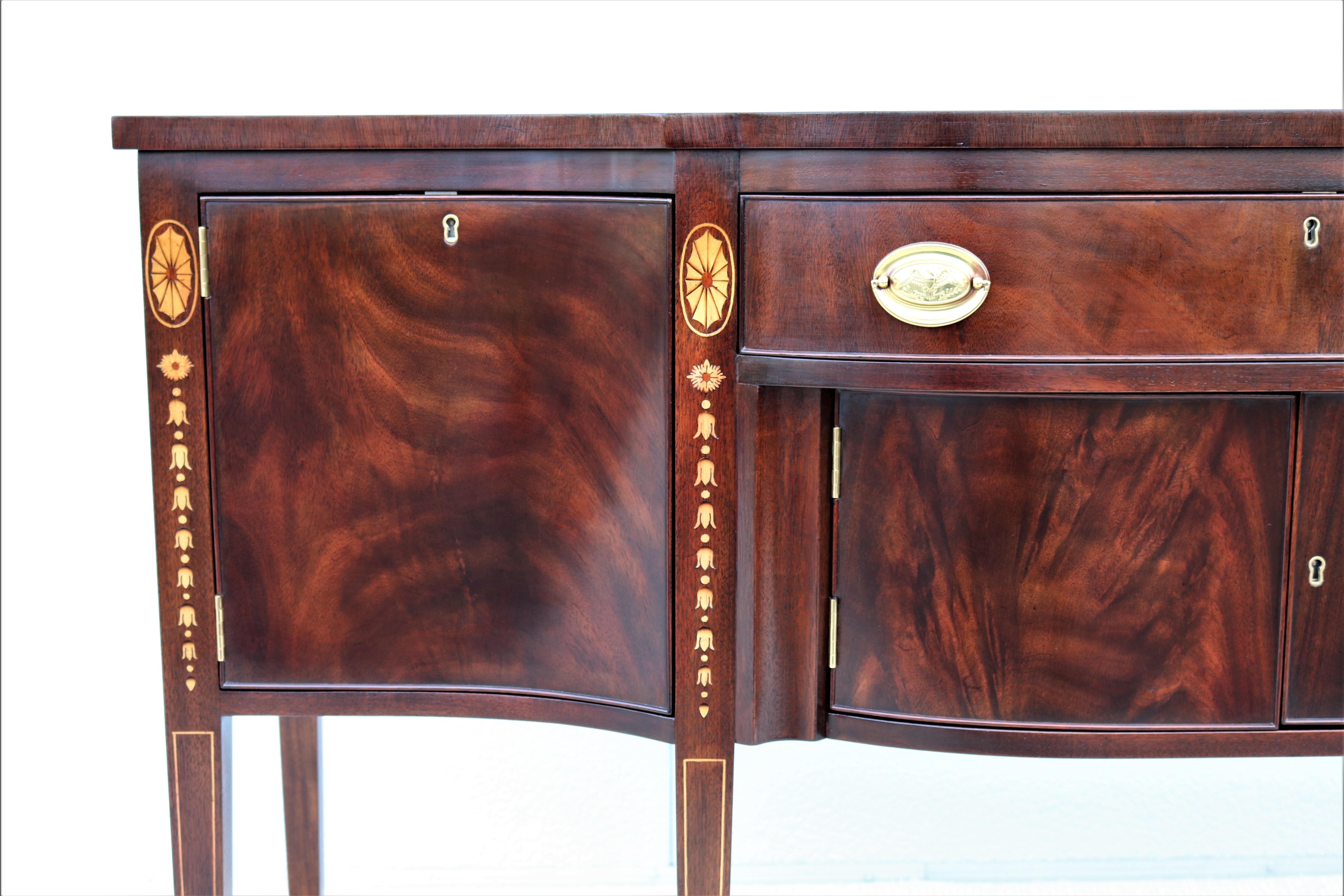 Vintage Traditional Kittinger Furniture Mahogany Sheraton Sideboard Cabinet For Sale 7