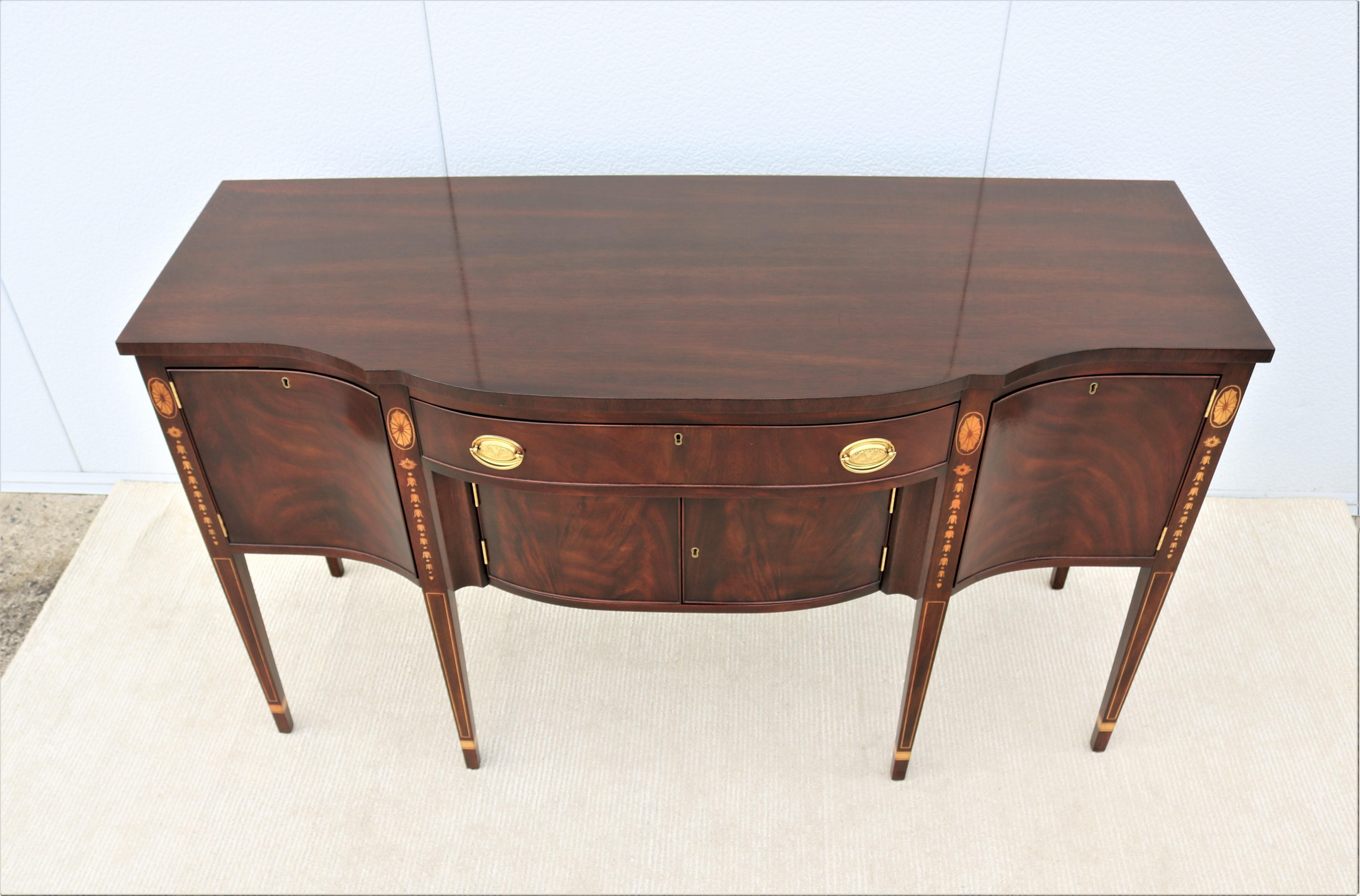 American Vintage Traditional Kittinger Furniture Mahogany Sheraton Sideboard Cabinet For Sale