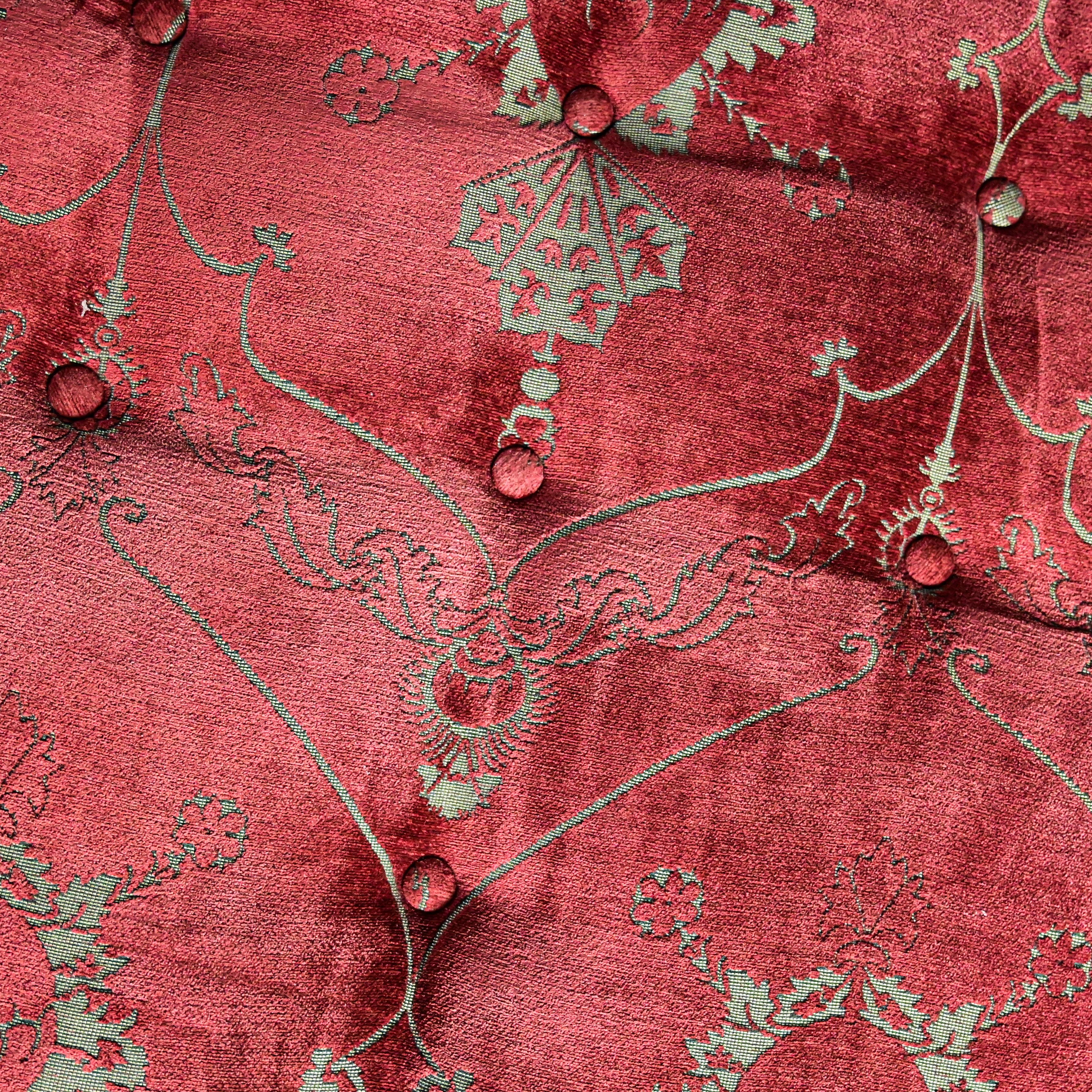 Vintage Traditional Large Oval Cocktail Ottoman Rust Fabric Bullion Fringe Trim For Sale 10