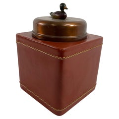 Jahrgang Traditionell  Lederumwickeltes Tabak Humidor Jar mit Mallard Duck Deckel