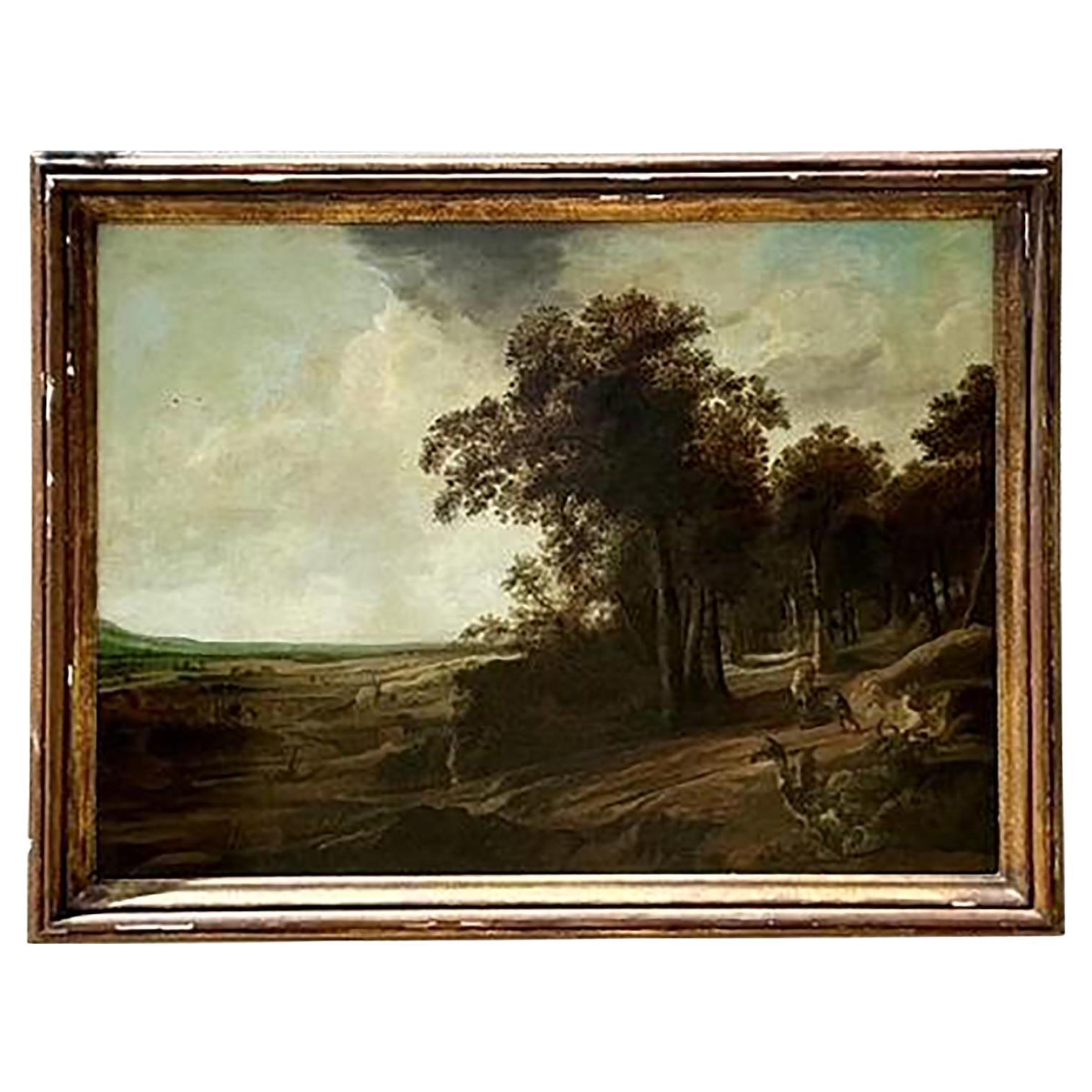 Vintage Traditional Monumental Landscape Oil on Canvas