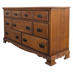 Vintage Traditional Nine-Drawer Wood Dresser With Bracket Feet