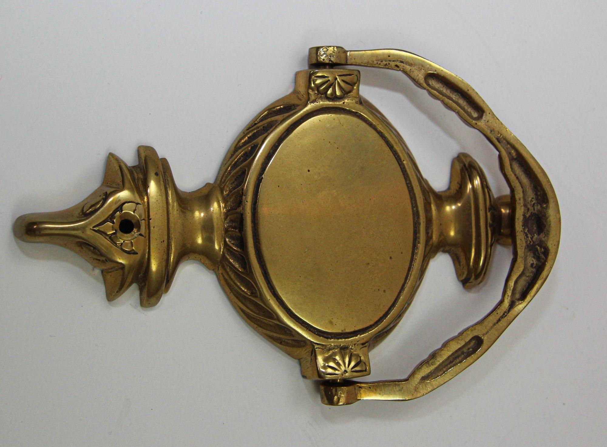 Late Victorian Vintage Traditional Regency Style Brass Door Knocker For Sale