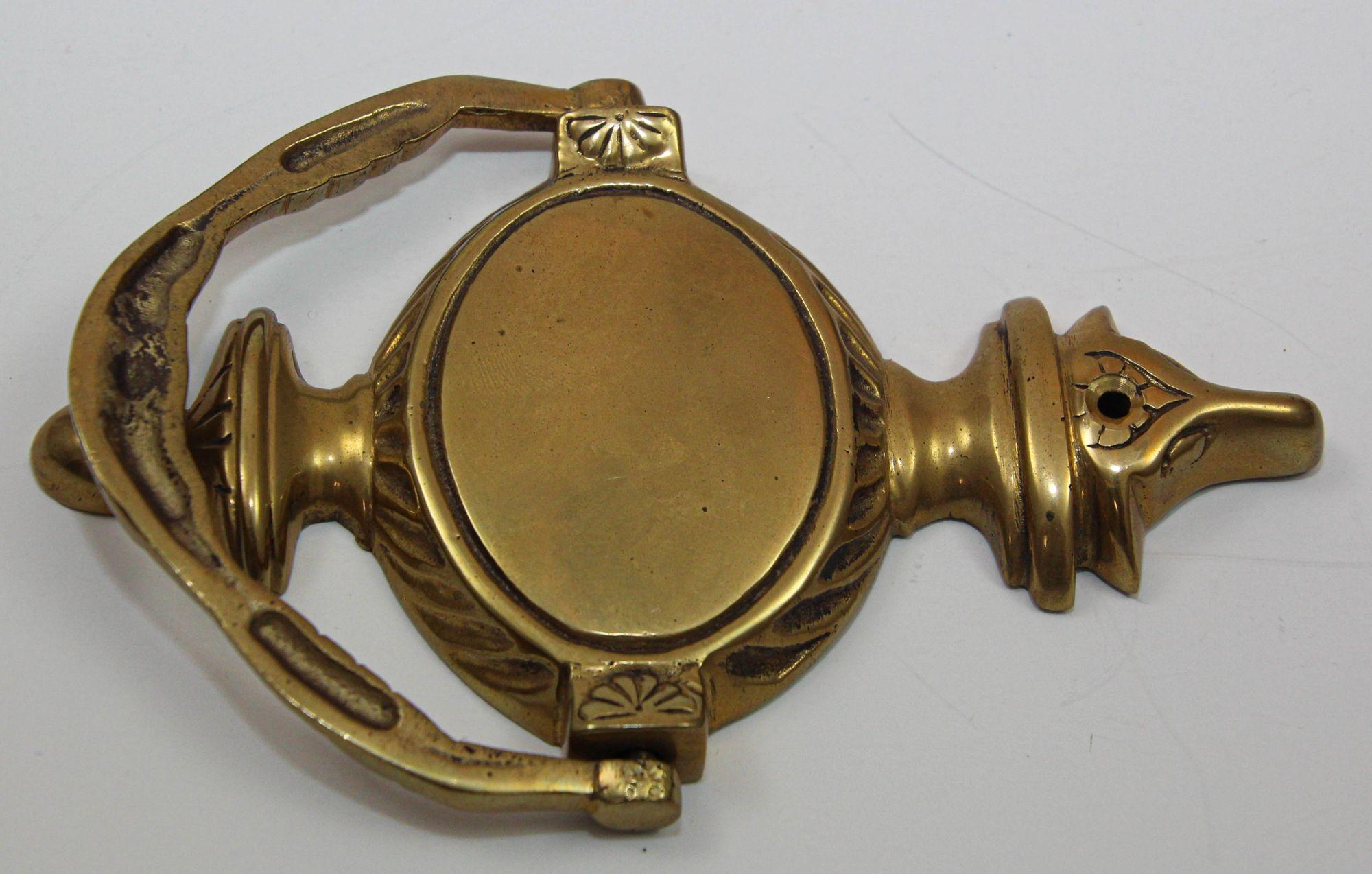 Vintage Traditional Regency Style Brass Door Knocker For Sale 1