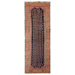 Vintage Traditional Runner Rug Oriental Orange Blue living Room Rug