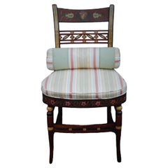 Vintage Traditional Side Chair Artisan Hand Painted - Luxe