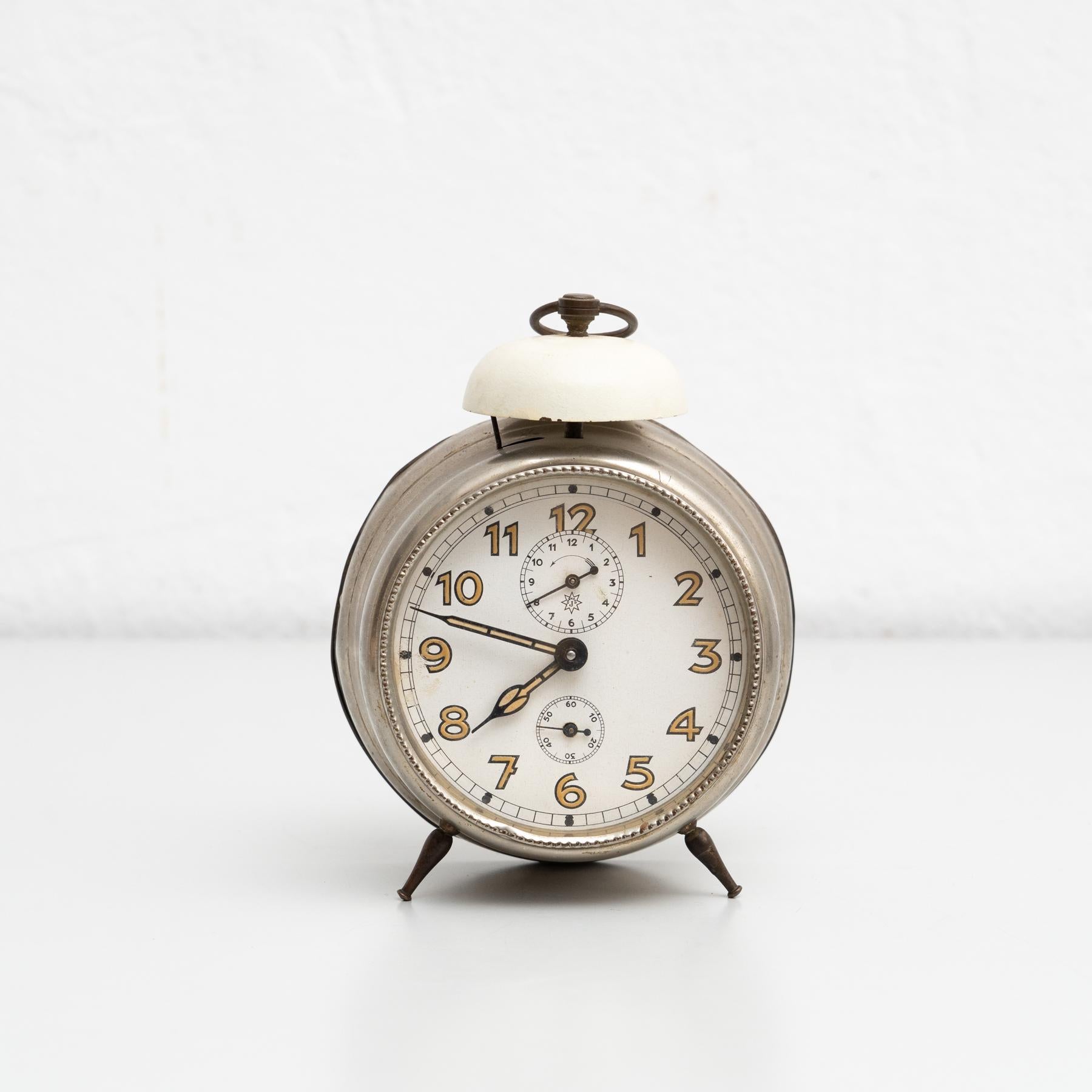 Mid-Century Modern Vintage Traditional Spanish Alarm Clock, circa 1960