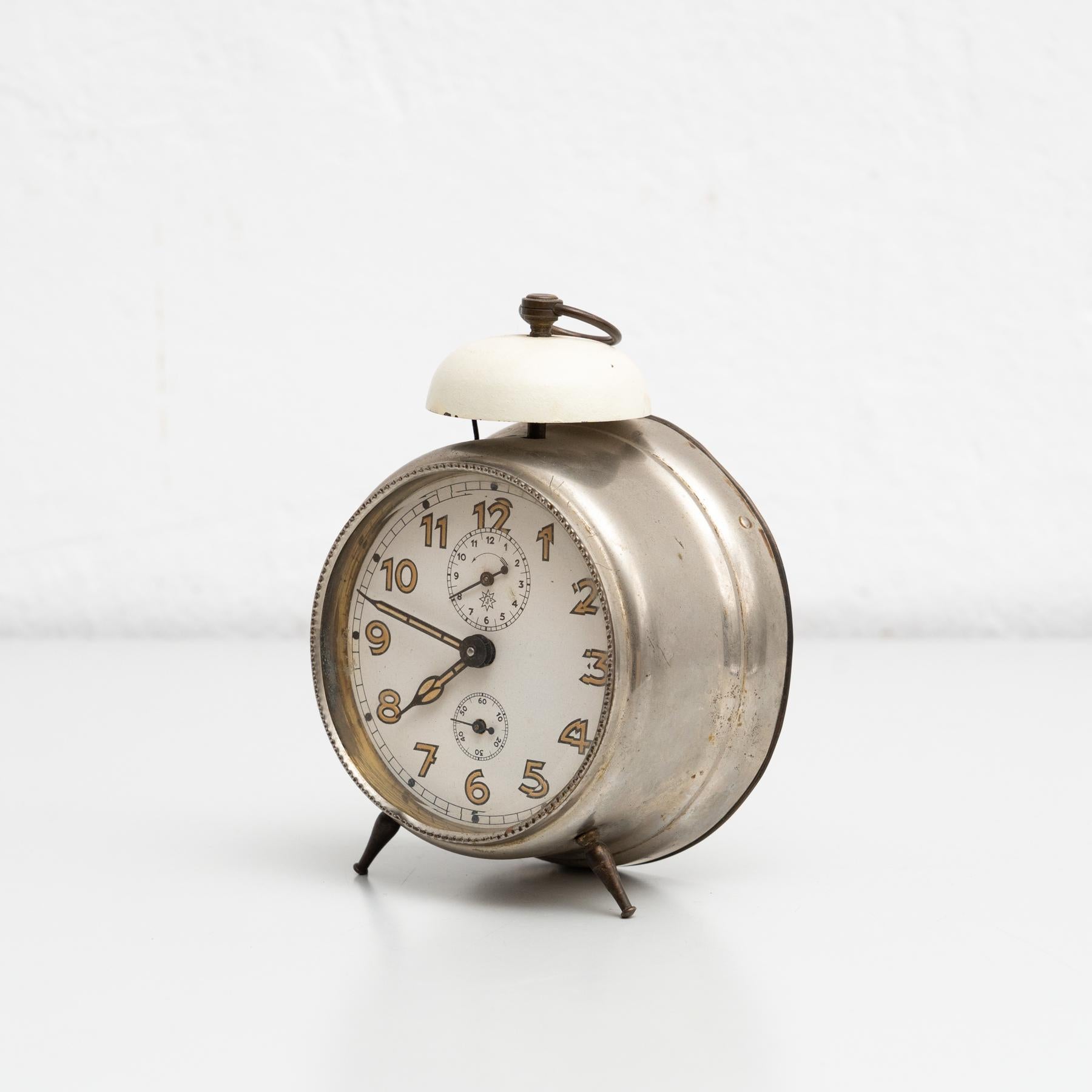 German Vintage Traditional Spanish Alarm Clock, circa 1960