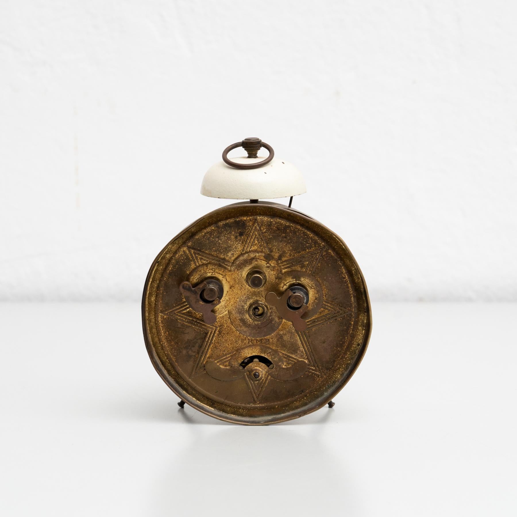 Metal Vintage Traditional Spanish Alarm Clock, circa 1960