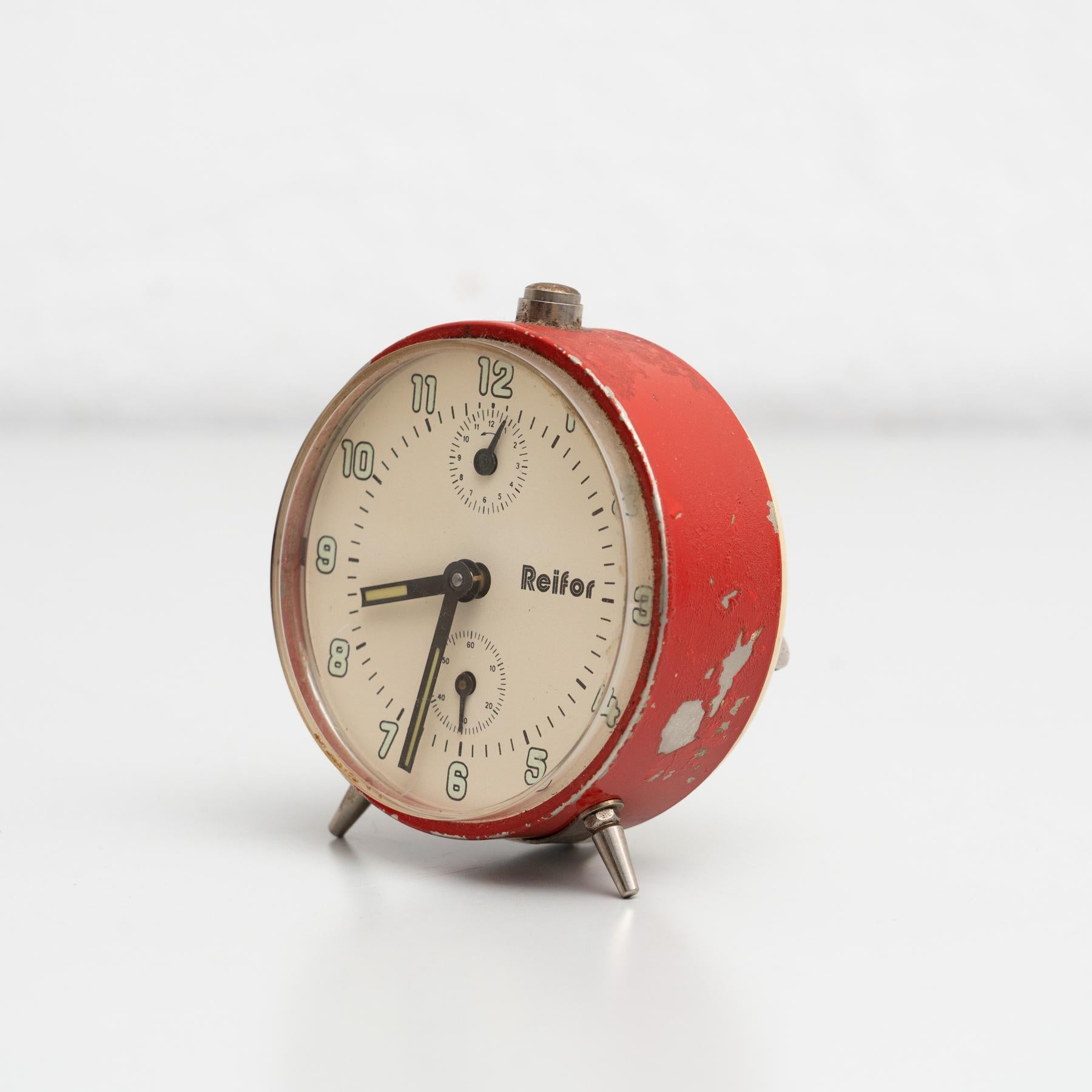 German Vintage Traditional Spanish Reifor Alarm Clock, circa 1960