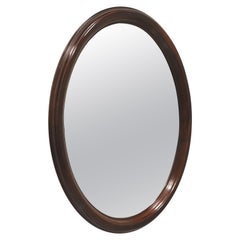 Vintage Traditional Style Mahogany Oval Wall Mirror