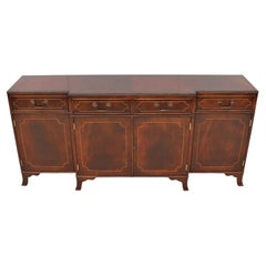 Retro Traditional Trosby Furniture English Sheraton Style Breakfronted Cabinet