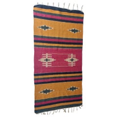 Vintage Traditional Turkish Kilim Rug Anatolian Stripped Kelim, 138 X 69