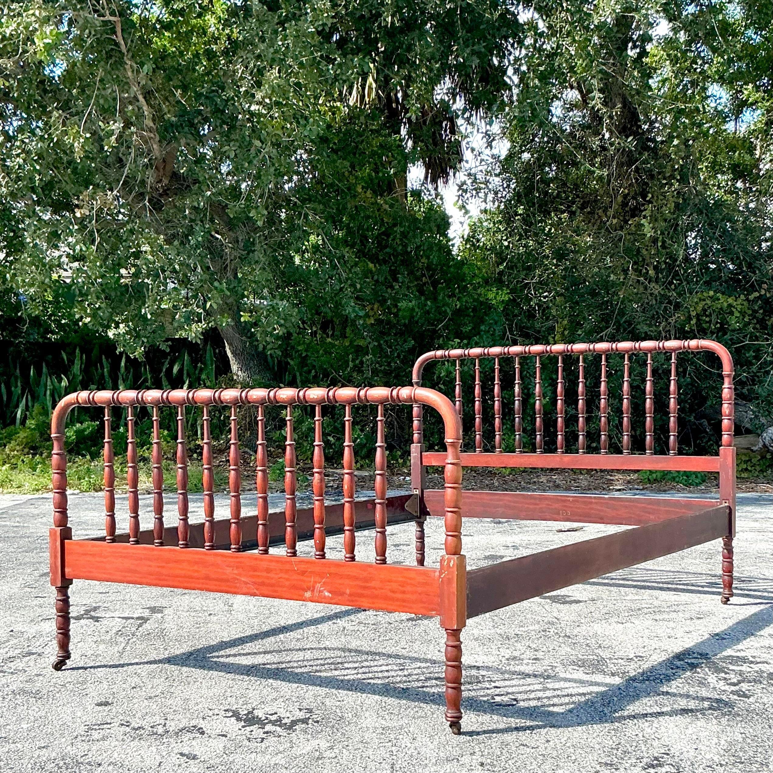American Vintage Traditional Turned Wood Full Bed After Jenny Lind