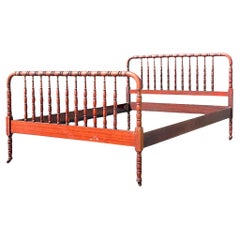 Vintage Traditional Turned Wood Full Bed After Jenny Lind