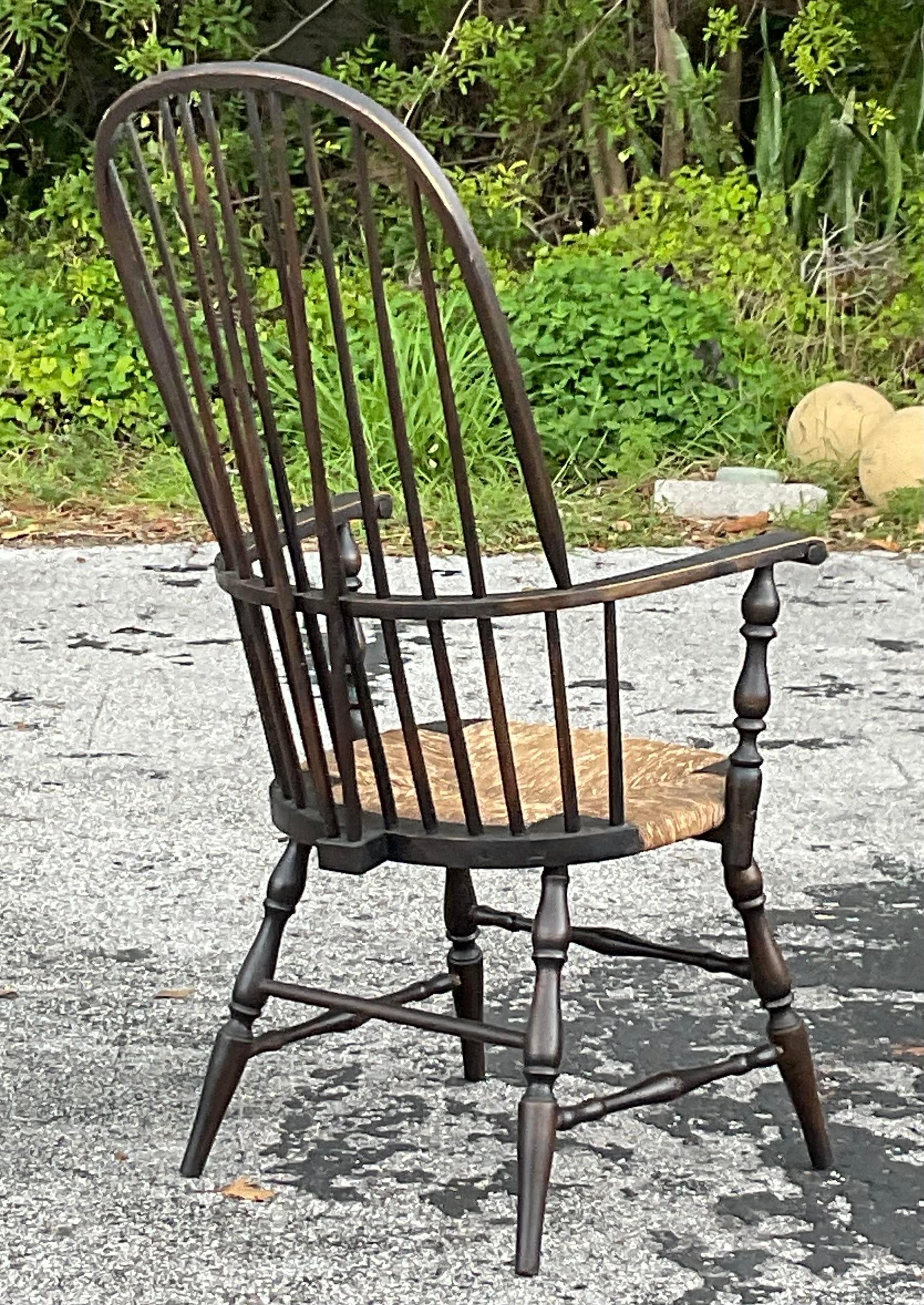 Vintage Traditional Windsor Hoop Back Chair - Timeless craftsmanship meets comfort in this iconic Windsor design. With its distinctive hoop back and traditional styling, this vintage chair brings a touch of nostalgia and enduring elegance to any