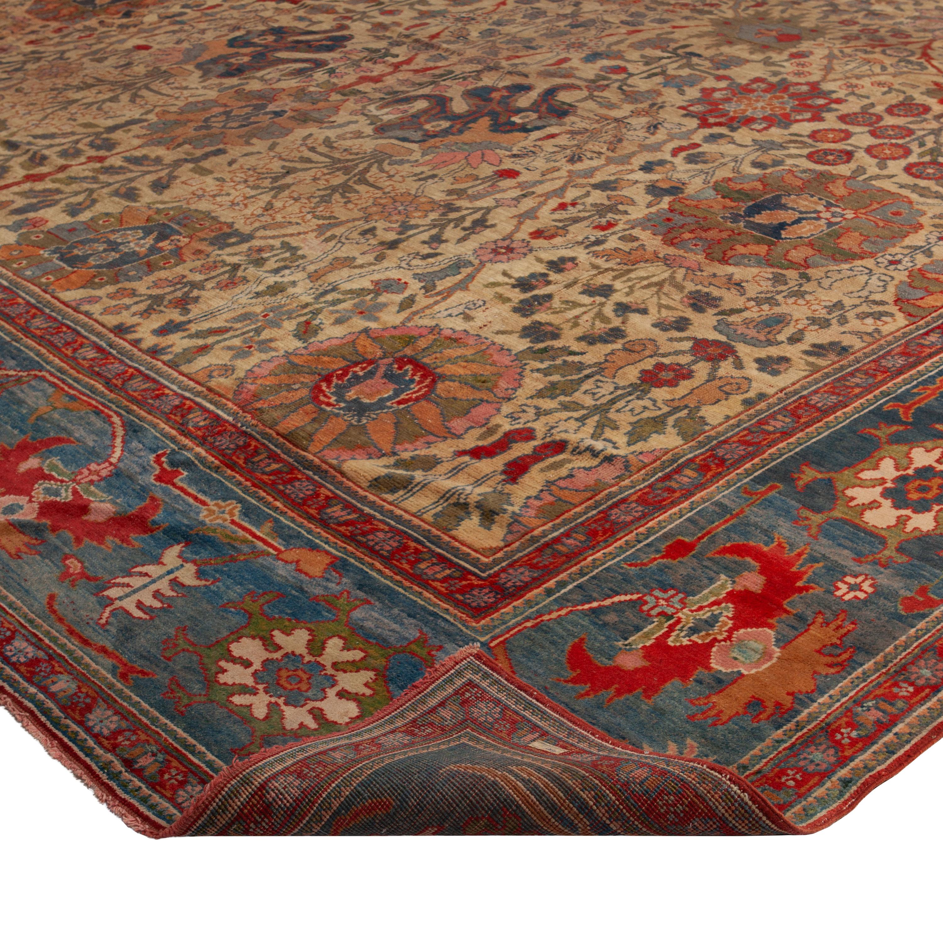 Hand-Knotted abc carpet Vintage Traditional Wool Oushak Rug - 16'5