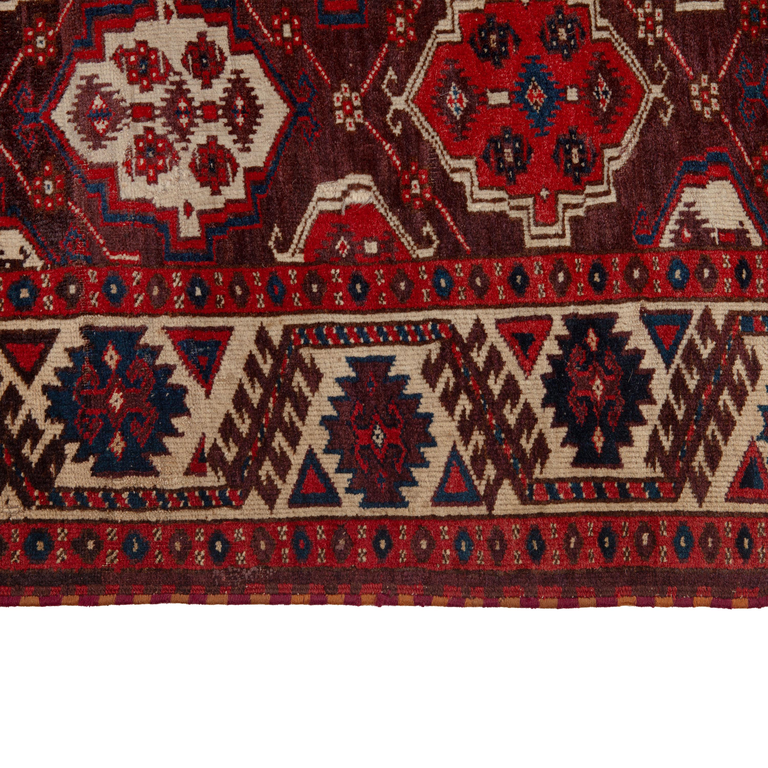 Hand-Knotted abc carpet Vintage Traditional Turkoman Wool Rug - 7'2