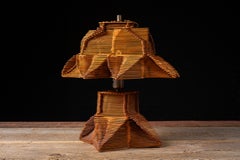 Vintage Tramp Art Popsicle Stick Table Lamp
