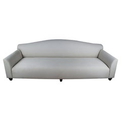 Vintage Transitional Beige Camelback Sofa Couch