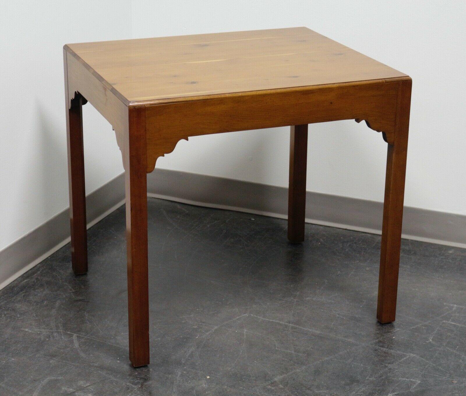 Vintage Transitional Yew Wood End Side Table 2
