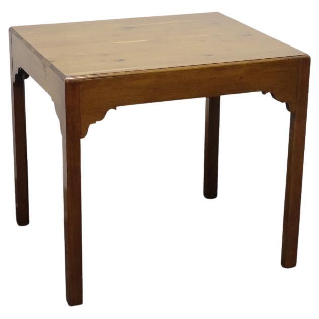 Vintage Transitional Yew Wood End Side Table