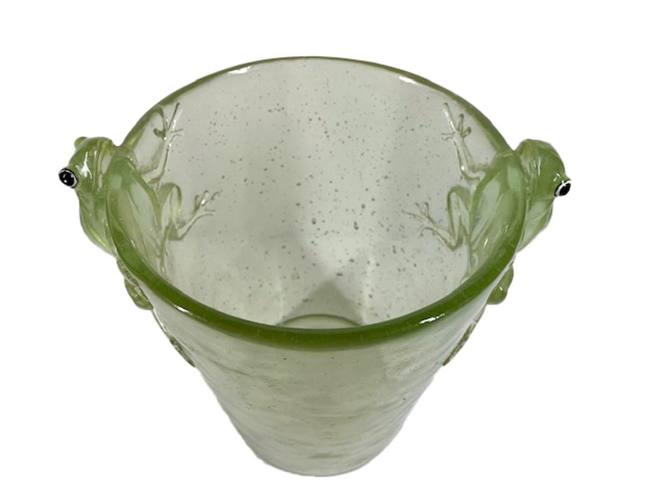 green glass ice bucket