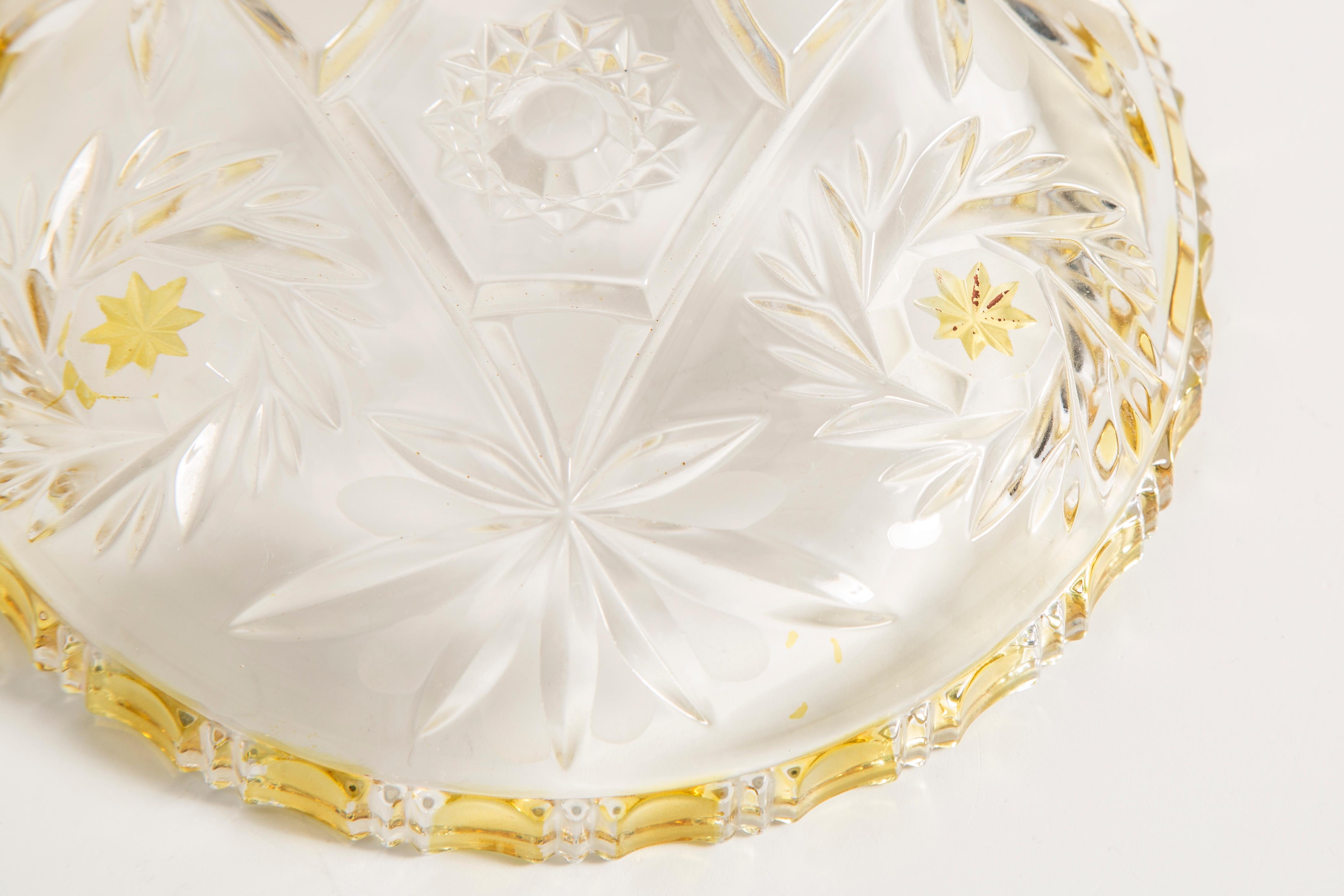Transparenter und gelber dekorativer Glasteller im Vintage-Stil, Italien, 1960er Jahre im Angebot 9