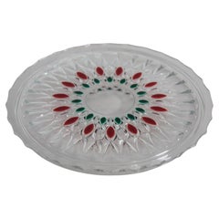 Vintage Transparent Decorative Crystal Glass Fruit or Cake Plate, Italy, 1960s
