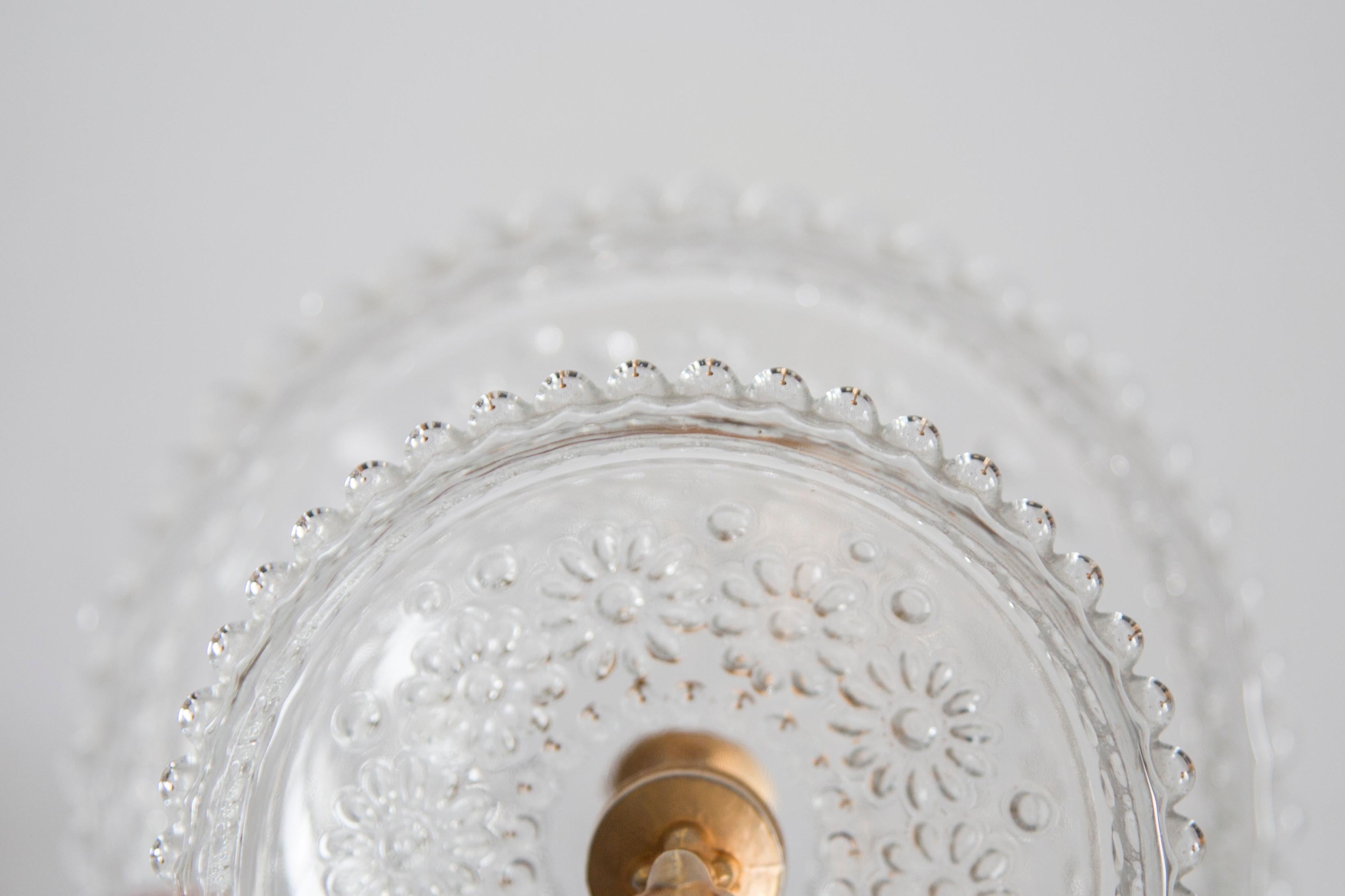 Ceramic Vintage Transparent Decorative Crystal Glass Fruit Plate, Italy, 1960s For Sale
