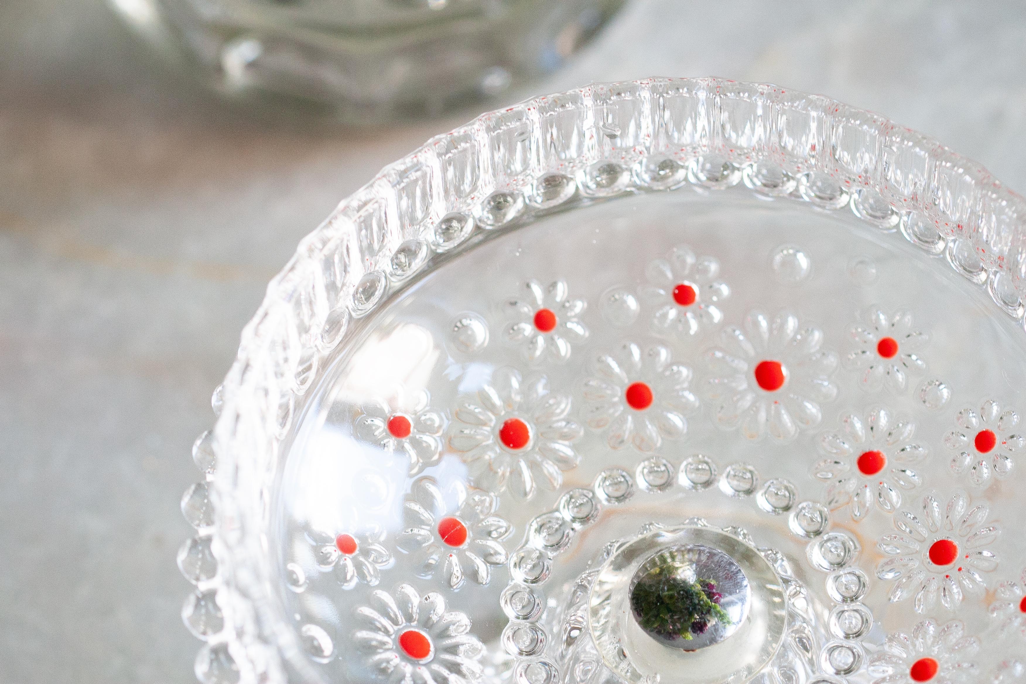 Transparenter dekorativer Kristallglasteller im Vintage-Stil, Italien, 1960er Jahre im Angebot 6
