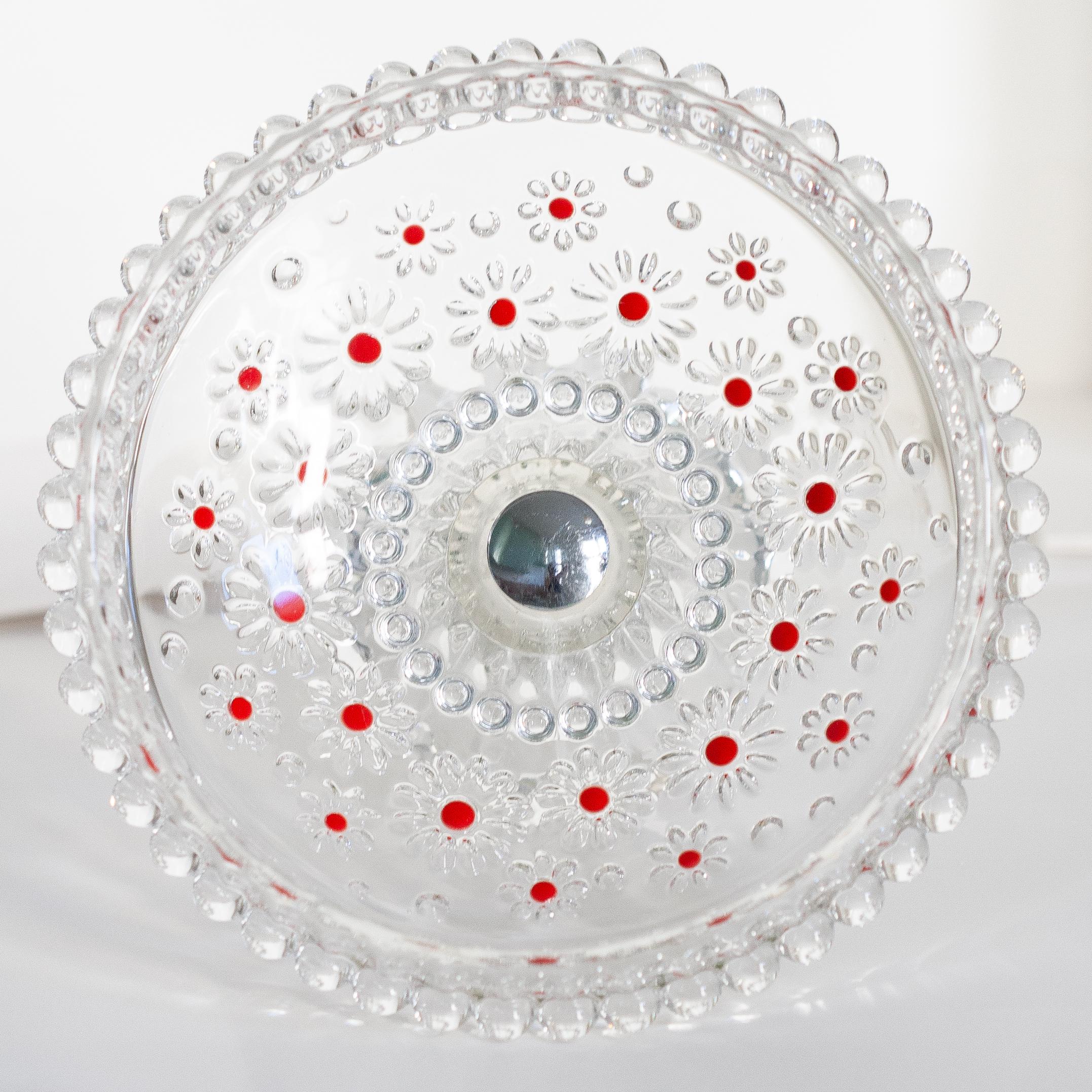 Vintage Transparent Decorative Crystal Glass Plate, Italy, 1960s For Sale 8