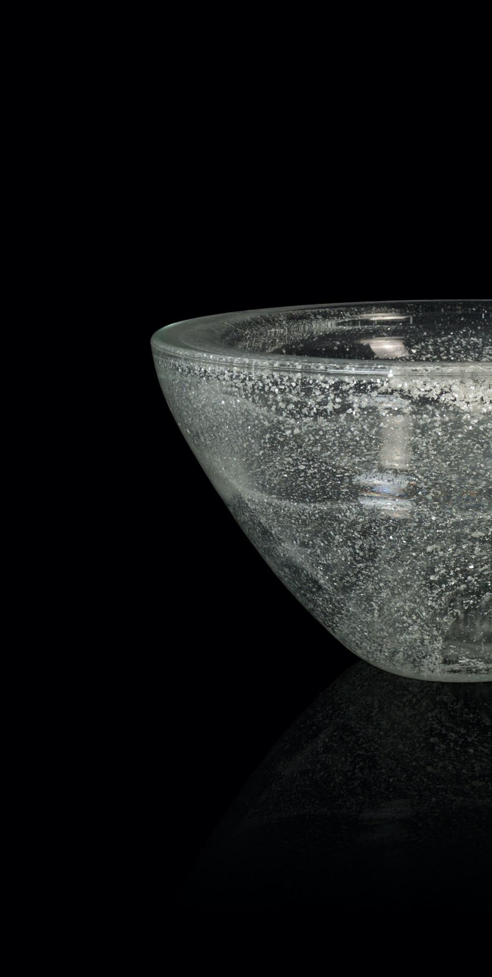 Italian Vintage Transparent Glass Bowl, Italy, 1970s