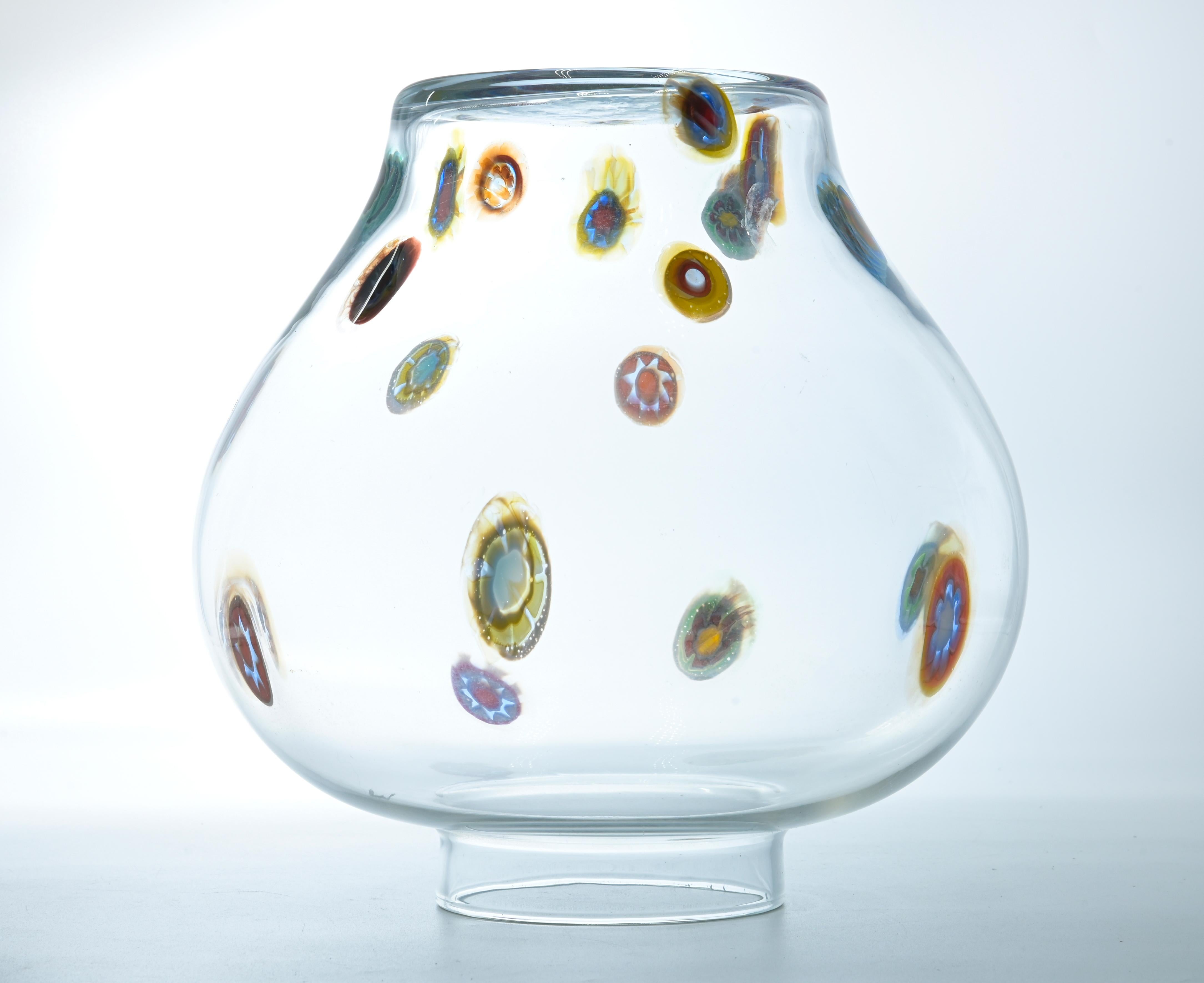 Vaso trasparente d'epoca in vetro di Murano, anni '30 in vendita 3