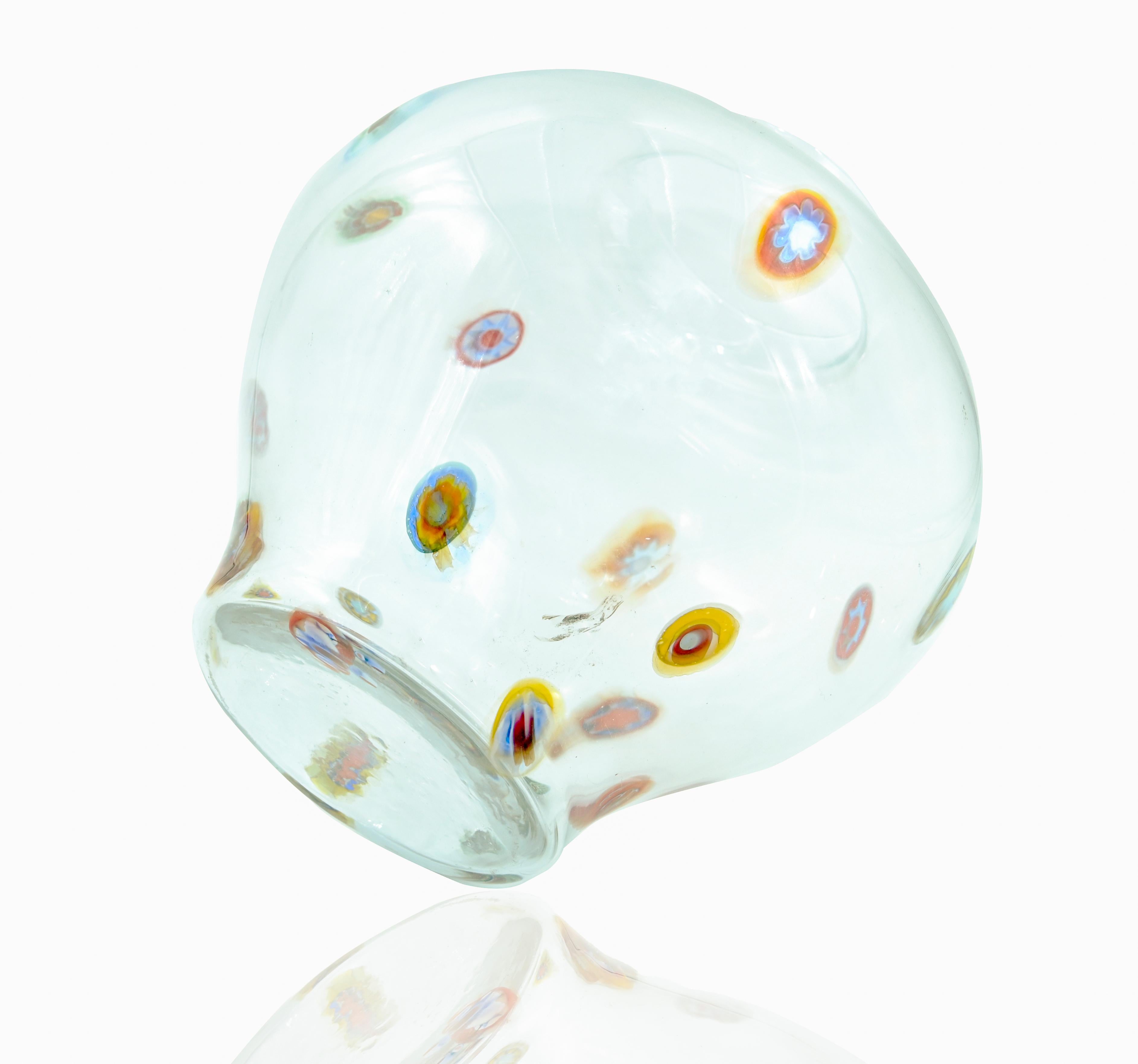 Italiano Vaso trasparente d'epoca in vetro di Murano, anni '30 in vendita