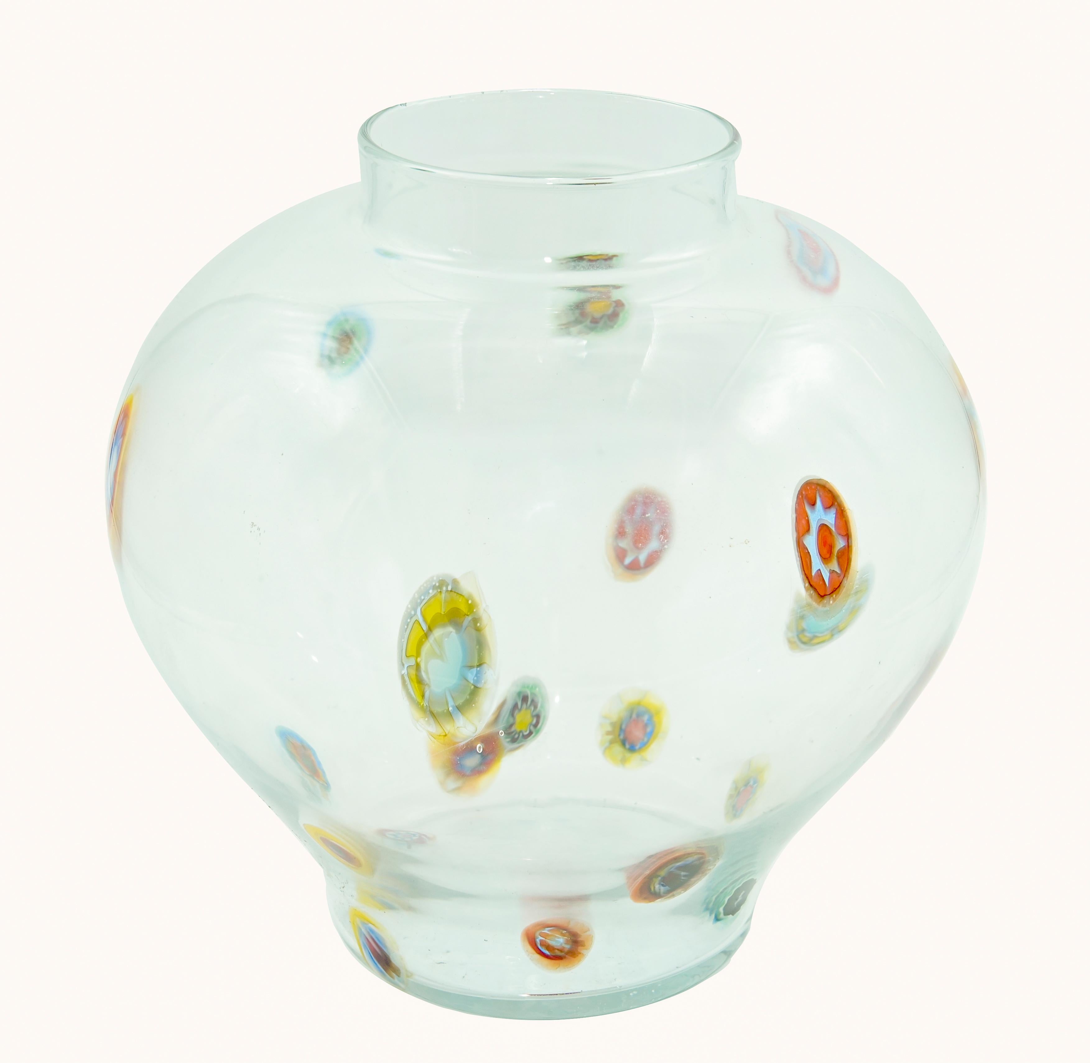 Vaso trasparente d'epoca in vetro di Murano, anni '30 In condizioni buone in vendita a Roma, IT