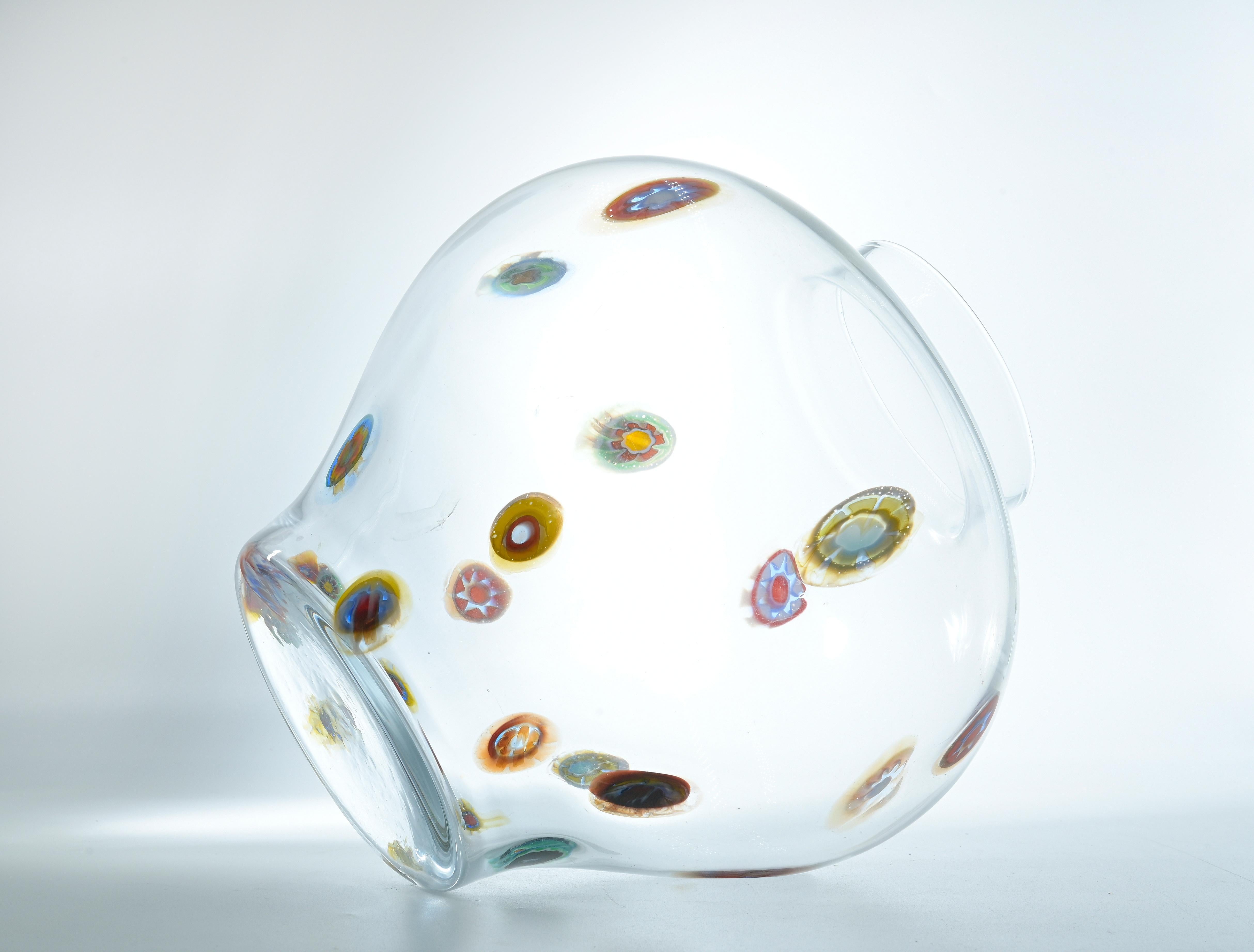 Metà XX secolo Vaso trasparente d'epoca in vetro di Murano, anni '30 in vendita