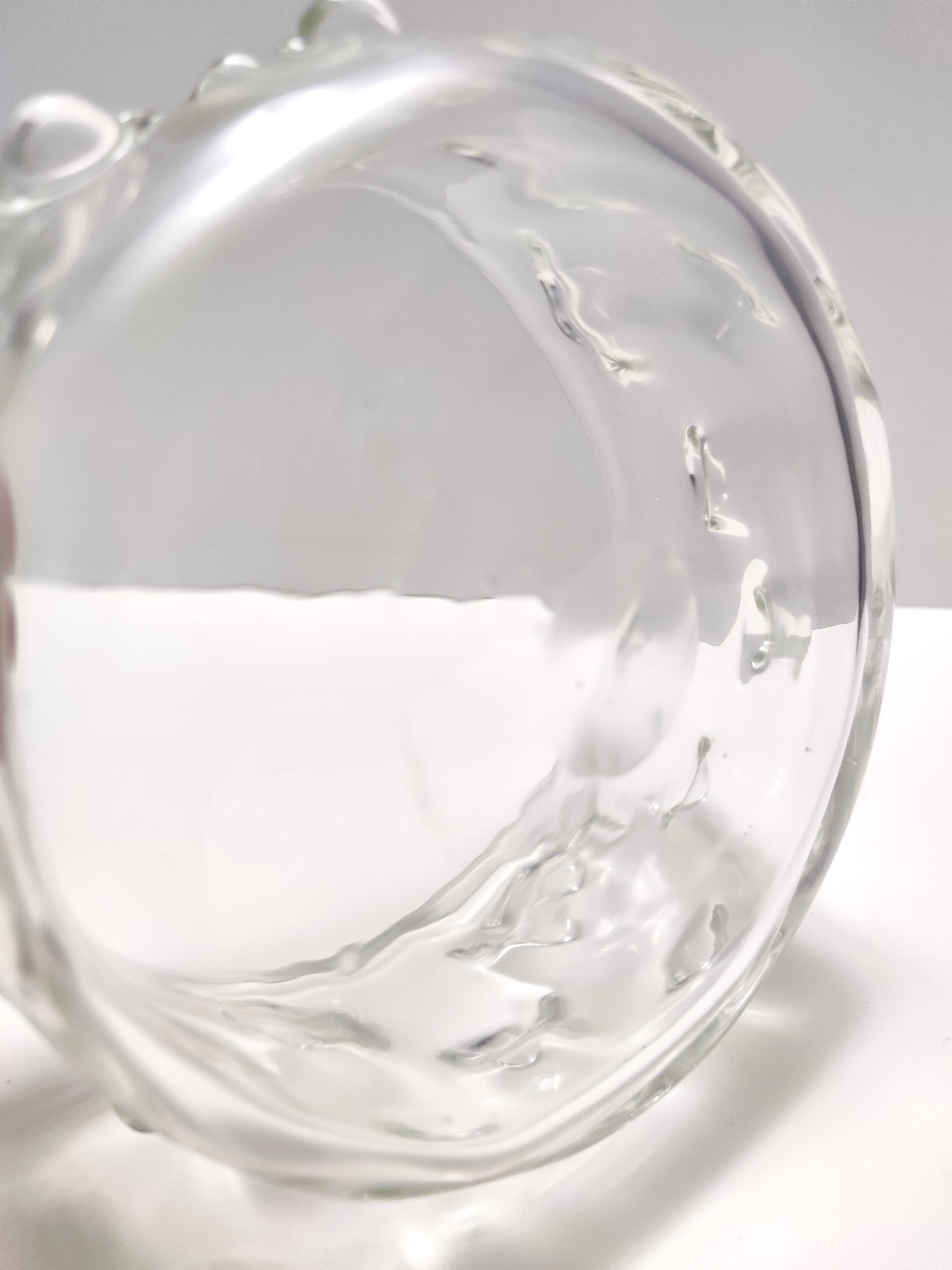 Vase vintage en verre de Murano transparent avec insecte inscrit à Barovier en vente 3